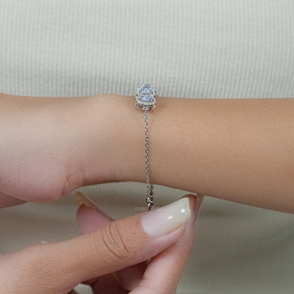Cushion Cut Lab Grown Gemstone Bracelet