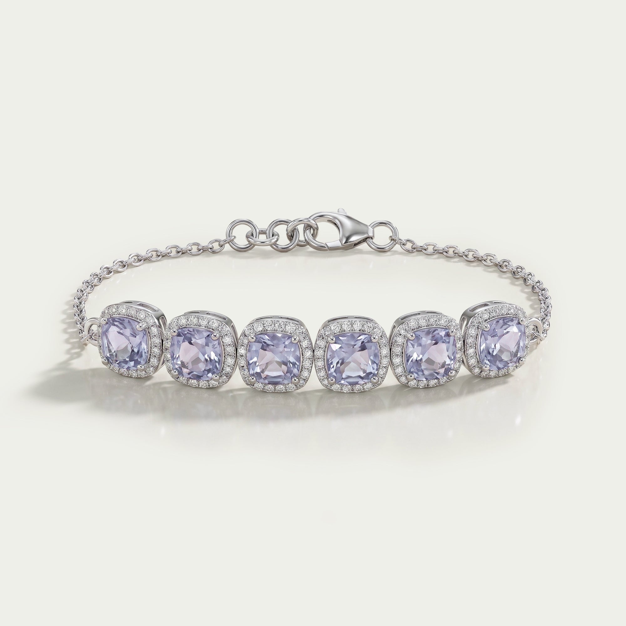 Cushion Cut Lab Grown Gemstone Bracelet