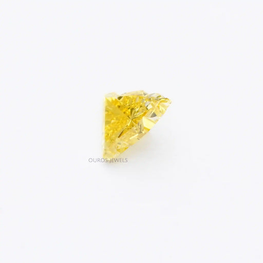 side view of 1.10 carat yellow buddha cut loose lab created diamond