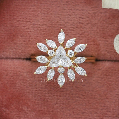 Lotus Cut Diamond Engagement Ring