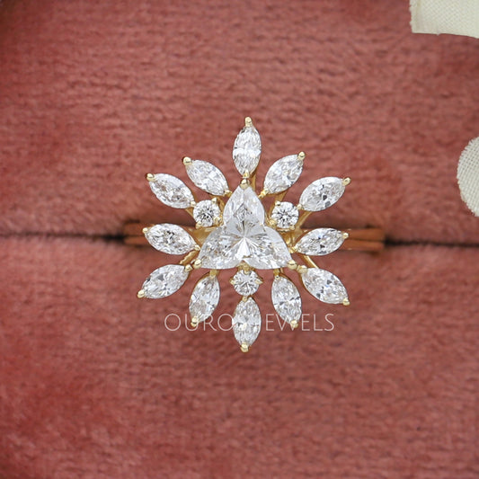 Lotus Cut Diamond Engagement Ring