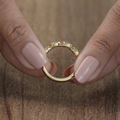 East West Marquise Diamond Bezel Set Half Eternity Band Ring