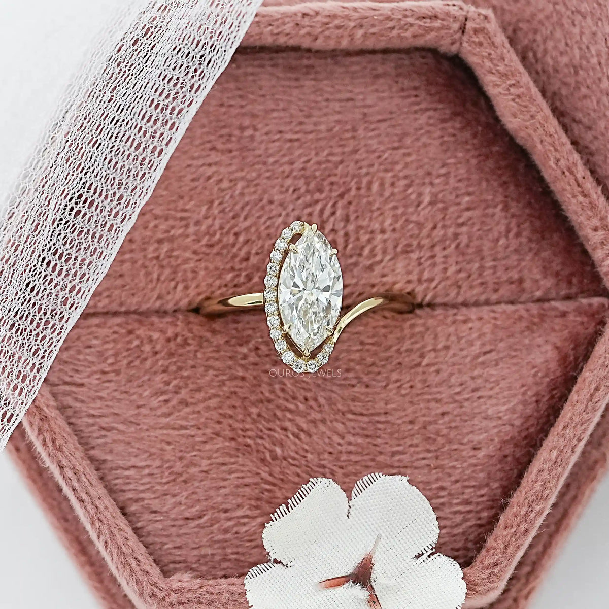 Toi Et Moi Pear Lab Grown Diamond Bypass Engagement Ring