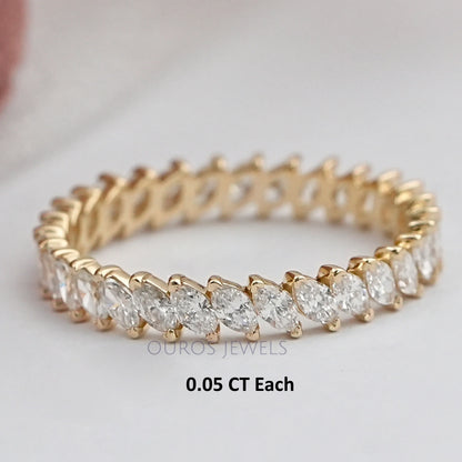 Marquise Cut Lab Diamond Eternity Wedding Band Rings