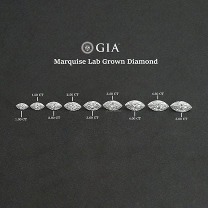 Certified Marquise Cut Lab Grown Diamond GIA Certified Diamond Loose