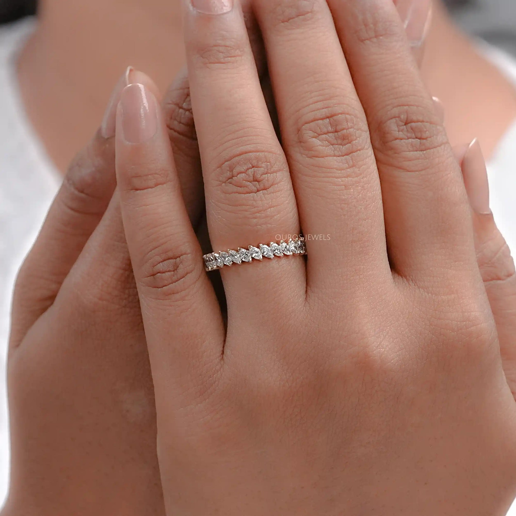 Marquise Cut Lab Diamond Eternity Wedding Band Rings