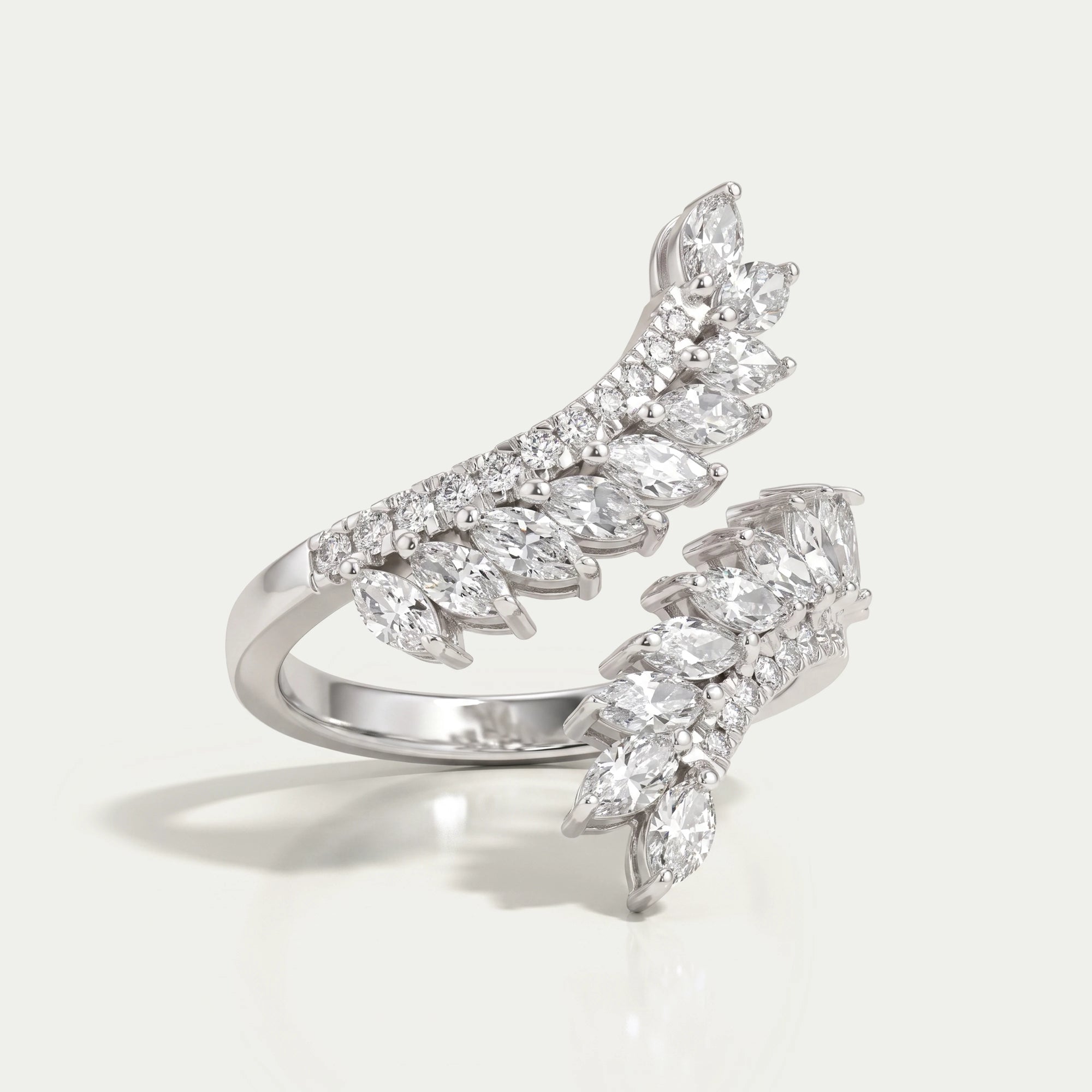 Marquise Cut Bypass Setting Wedding Ring