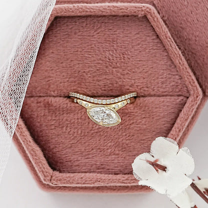 Toi Et Moi Pear Lab Grown Diamond Bypass Engagement Ring