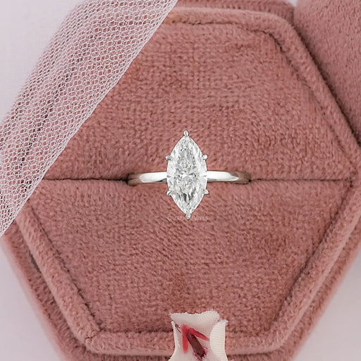 marquise cut diamond solitaire 6 prong engagement ring in jewelry box