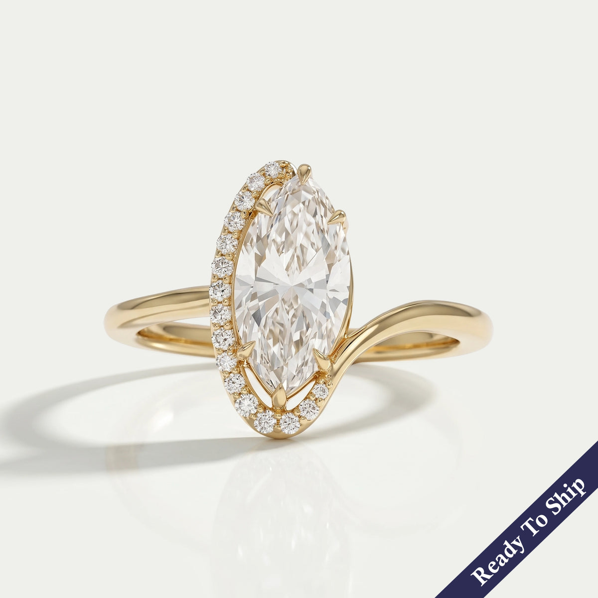 Toi Et Moi Pear Lab Grown Diamond Bypass Engagement Ring