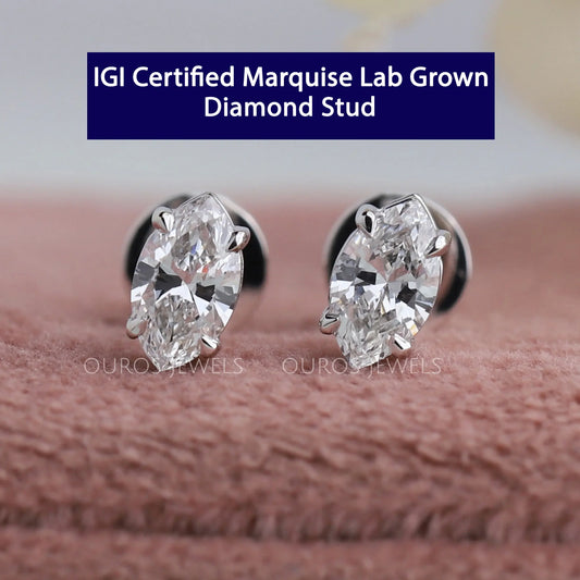 Marquise Lab Diamond Stud Earrings Earring