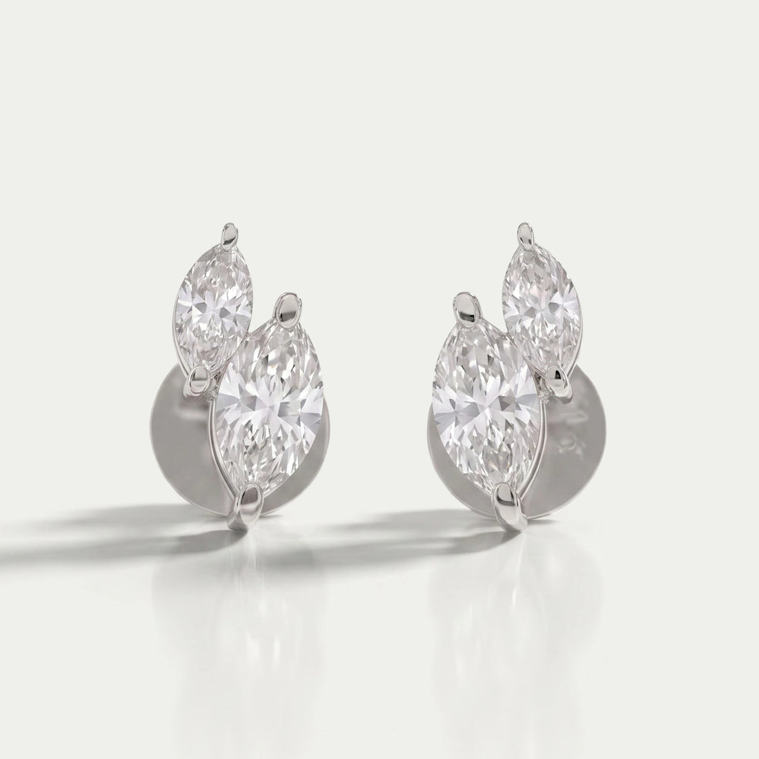 Two Stone Marquise Lab Diamond Stud Earrings