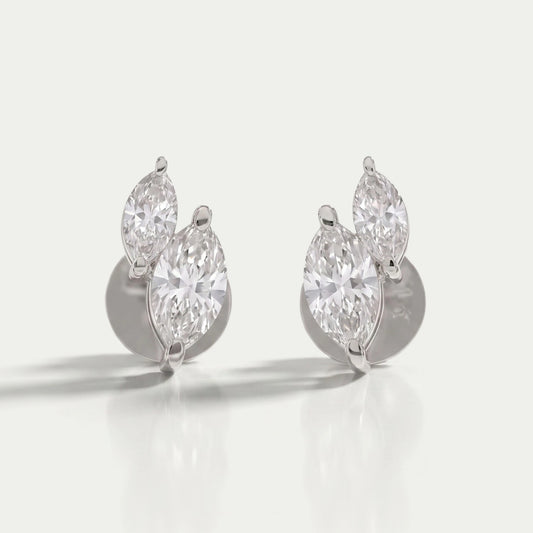 Two Stone Marquise Lab Grown Diamond Studs