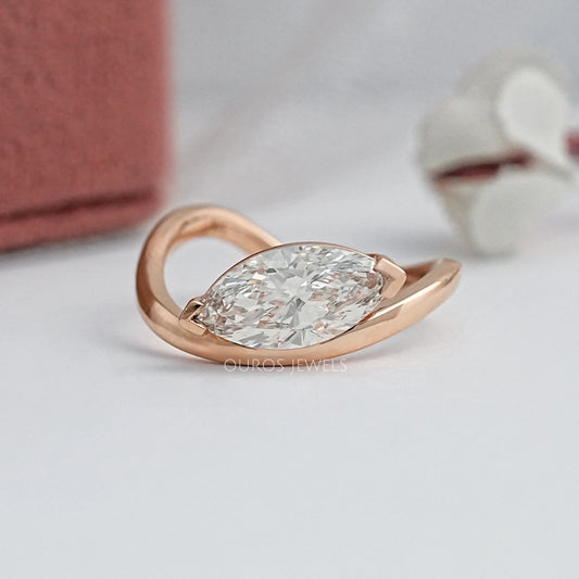 Lab Diamond Sculpted Wave Solitaire Ring Ring