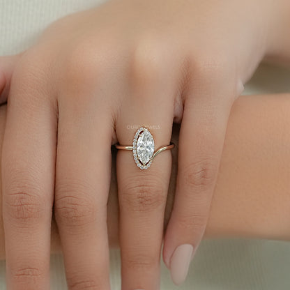Toi Et Moi Pear Lab Grown Diamond Bypass Engagement Ring
