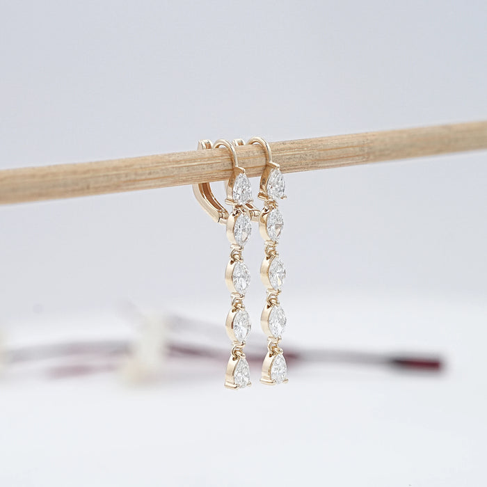 Pear & Marquise Diamond Drop Dangle Earrings