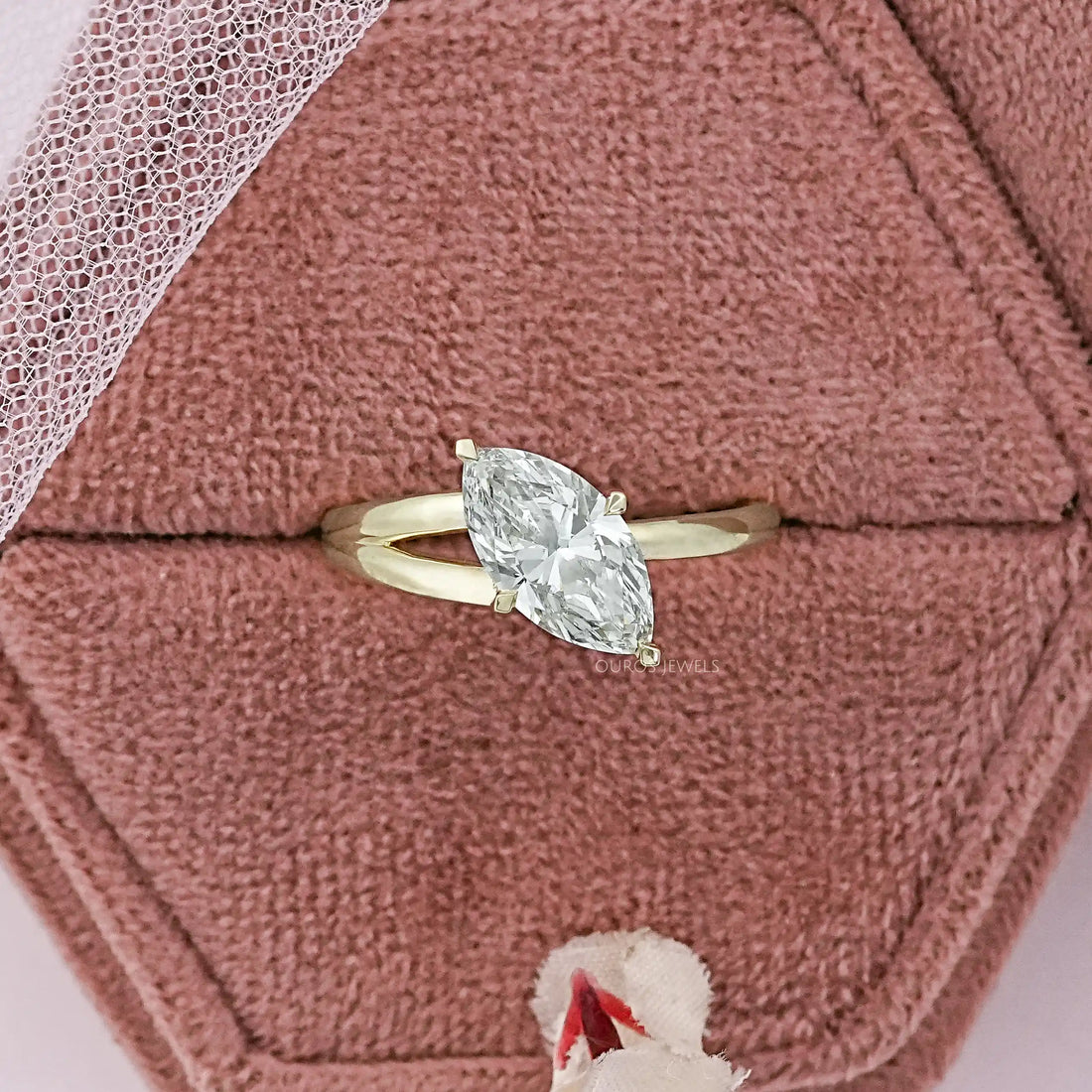 Marquise Cut Lab Diamond Split Solitaire Ring Ring