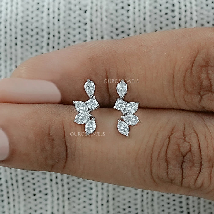 Marquise, Pear and Round Lab Grown Diamond Earrings 