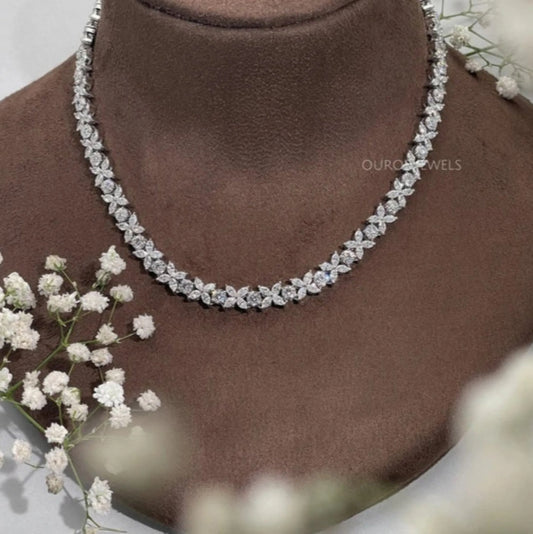 Marquise & Round Diamond Choker Necklace Necklaces