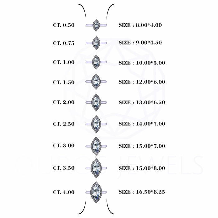 Marquise Cut Lab Grown Diamond Halo Engagement Ring 