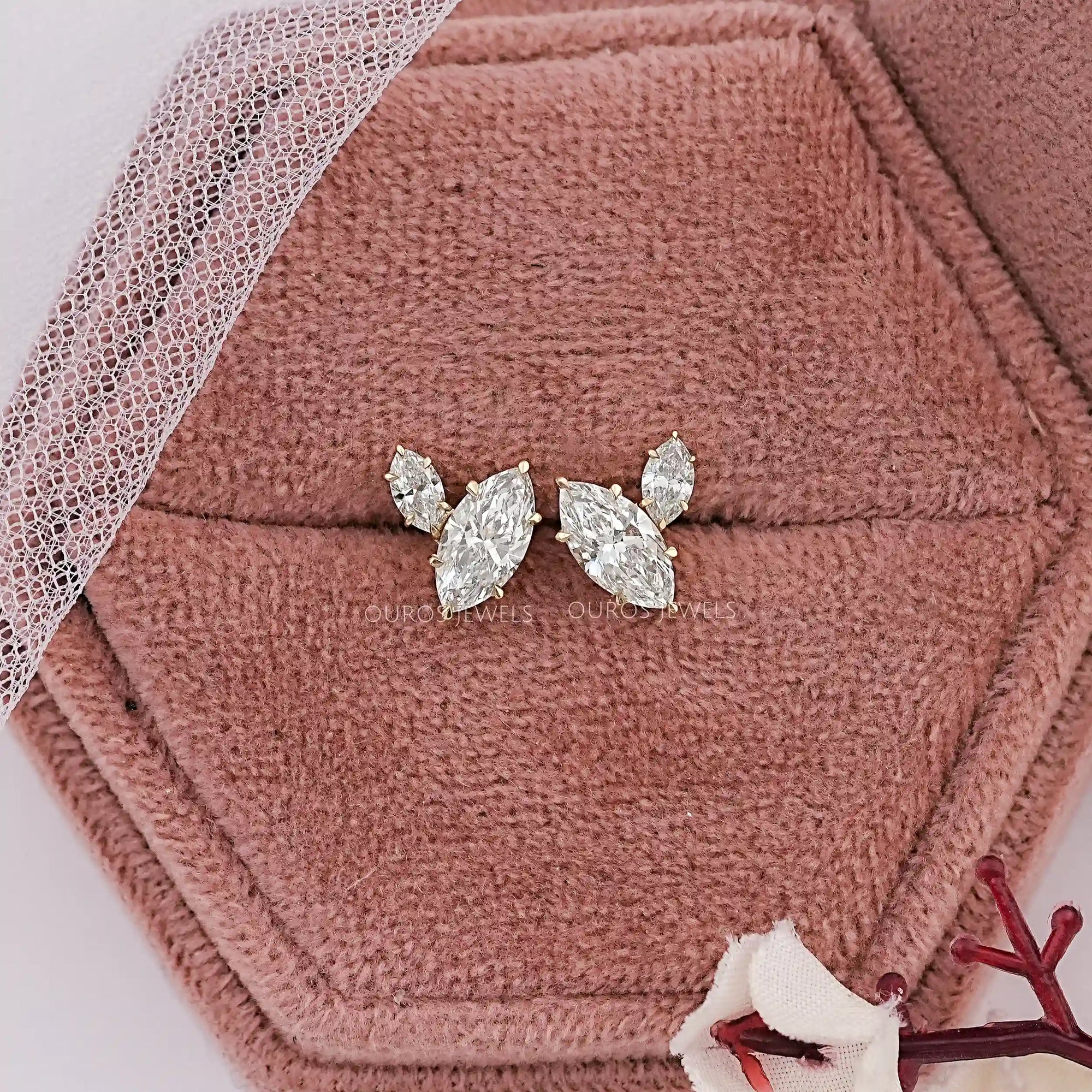 Twin Marquise Lab Diamond Stud Earrings Earrings