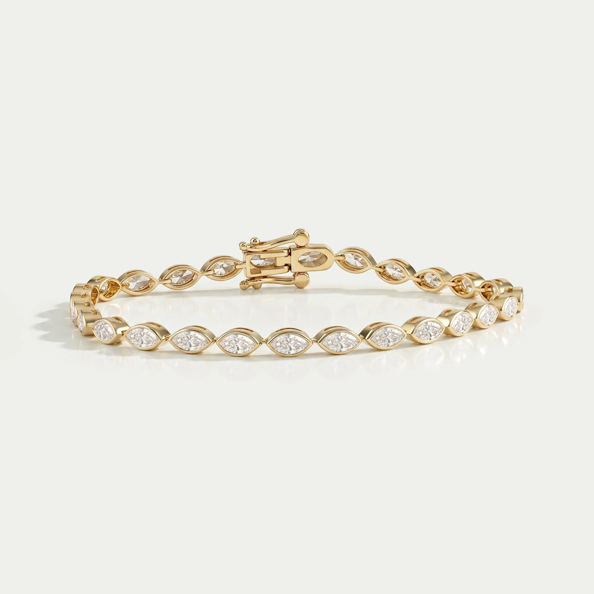 Marquise Cut Lab Diamond White Gold Tennis Bracelet Bracelet