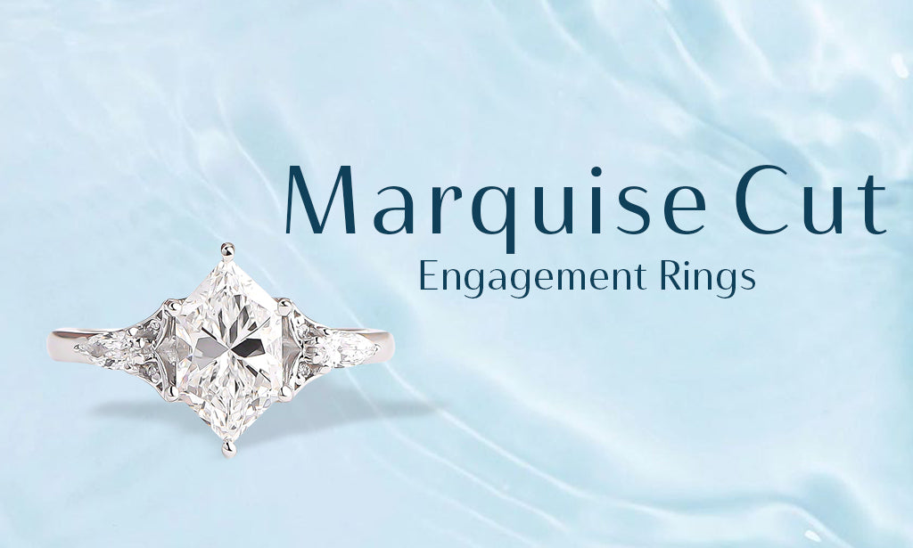 Image showing two gorgeous marquise cut diamond engagment rings