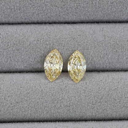 Old Mine Marquise Cut Lab Grown Diamond - Fancy Intense Yellow Loose