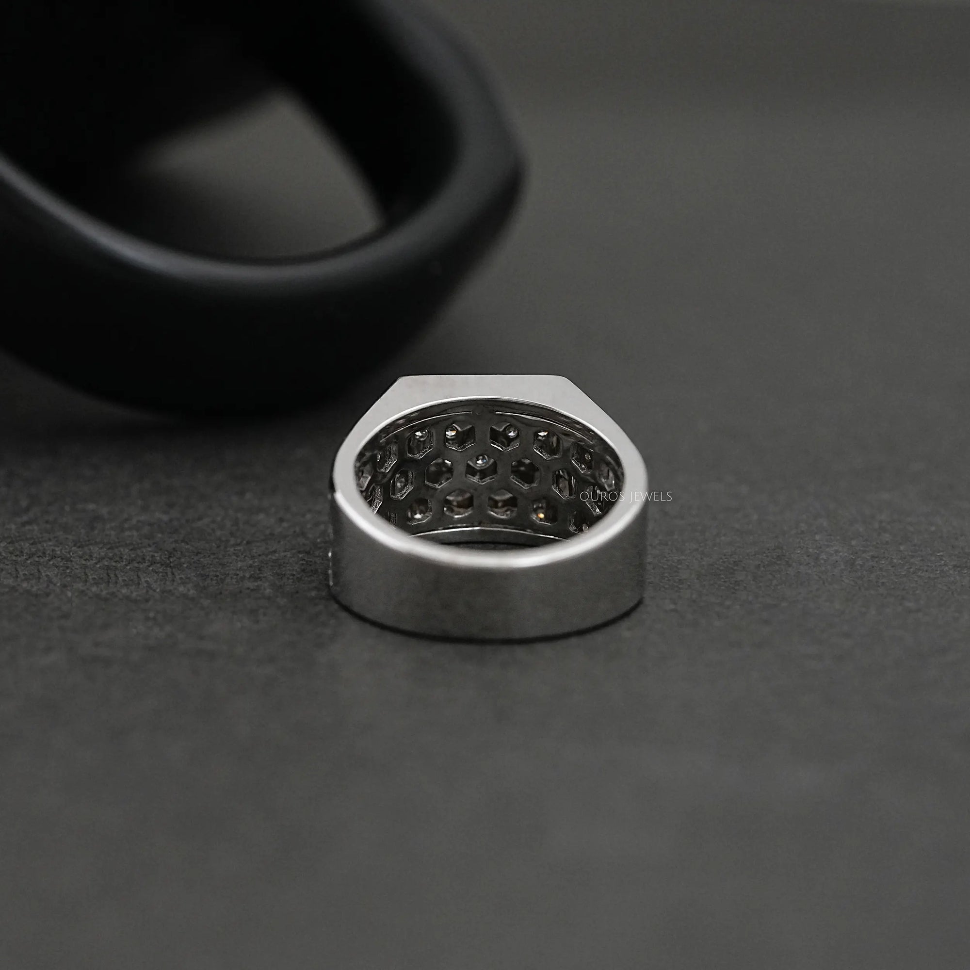 Grid Cluster Diamond Ring For Men's Rings