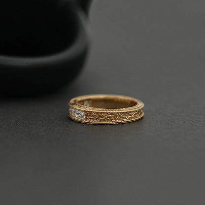 French Baguette Cut Lab Diamond Wedding Band For Men's Rings