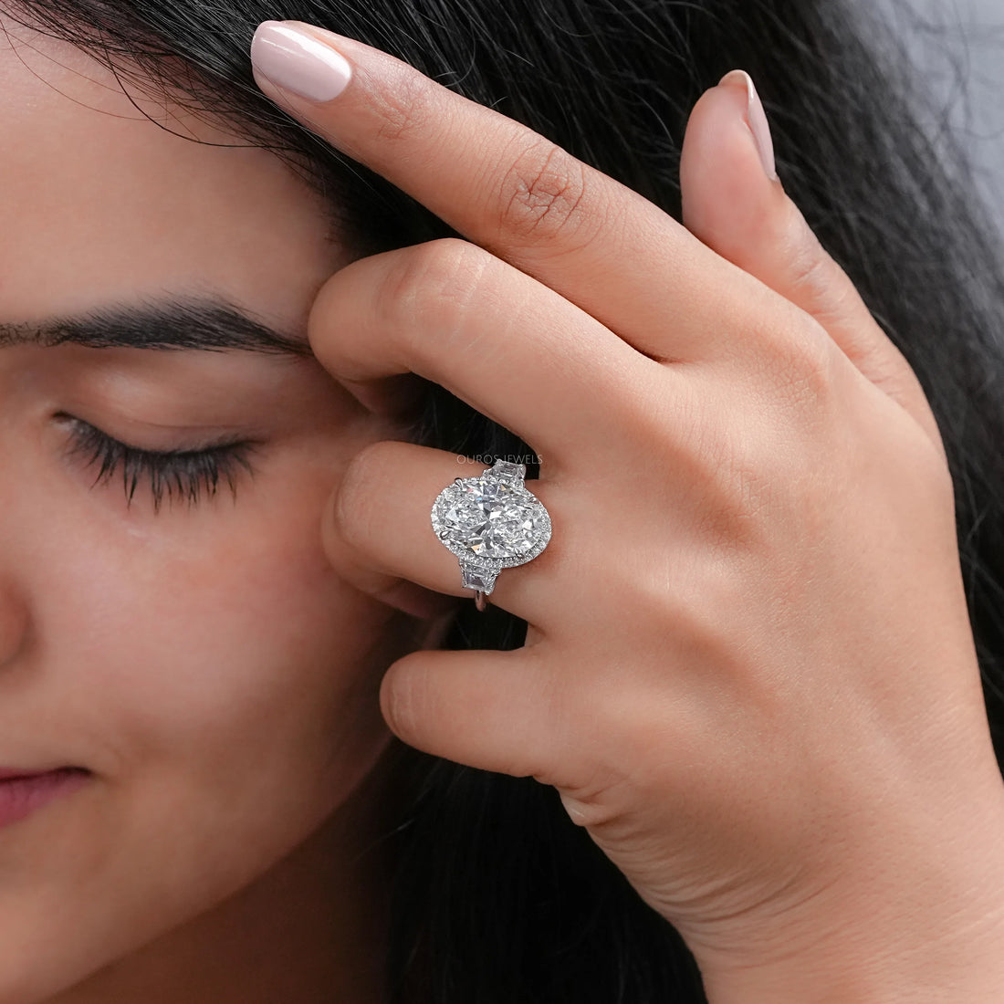 Molly Sims Oval Three Stone Ring - 96th Annual Academy Awards