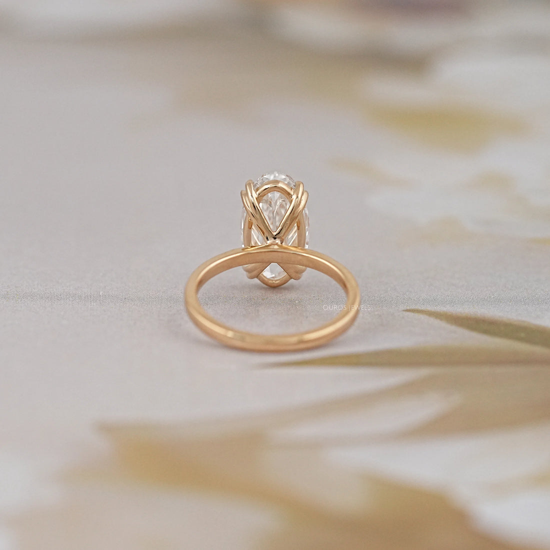 Old Mine Moval Cut Solitaire Engagement Ring Rings