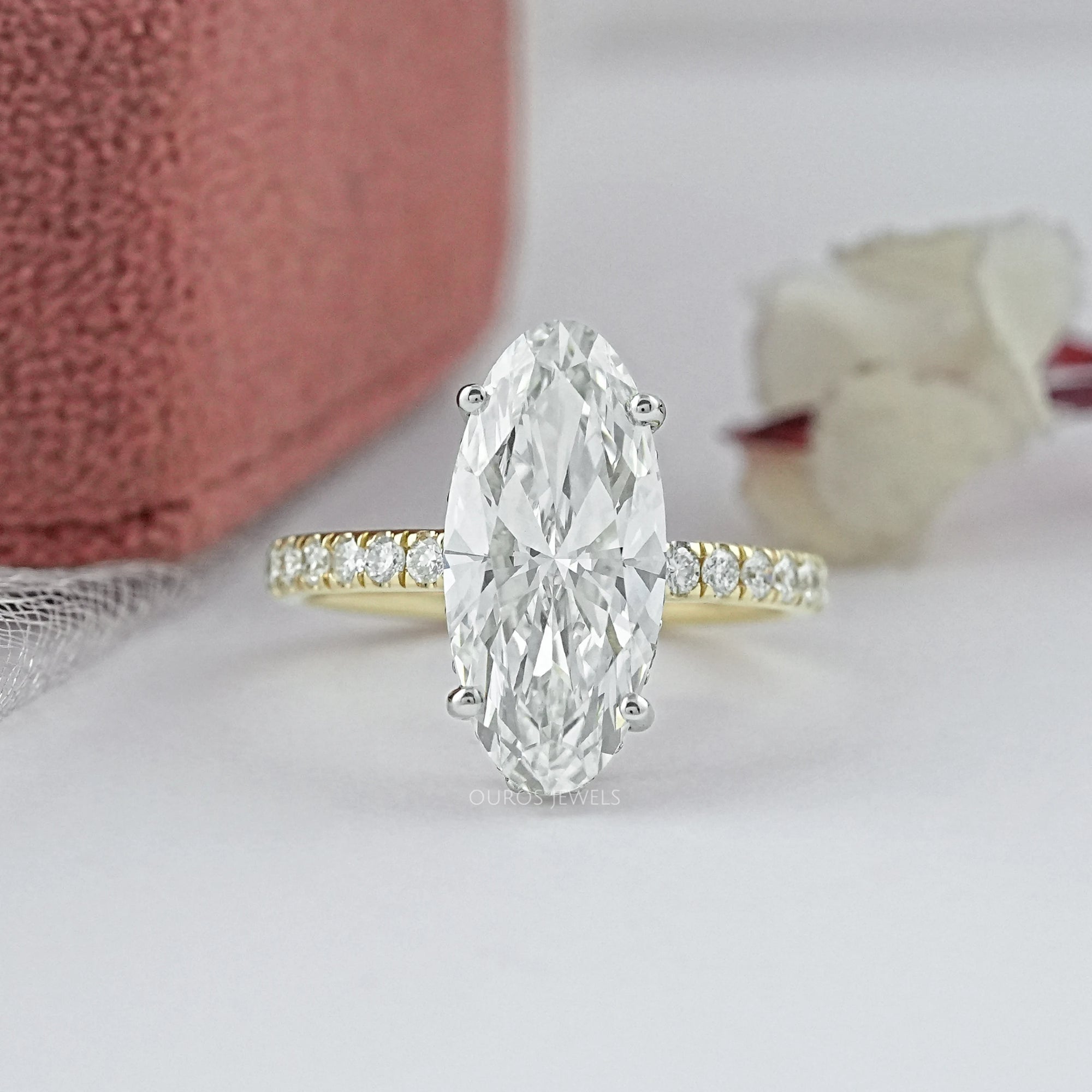 Moval Lab Diamond Hidden Halo Accent Ring Ring