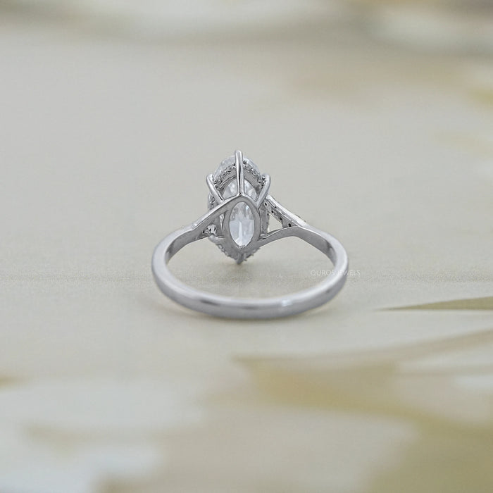 Split Shank Old Mine Moval Cut Diamond Engagement Ring 