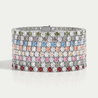 3.80 MM Fancy Color Round Cut Diamond Tennis Bracelet Bracelet