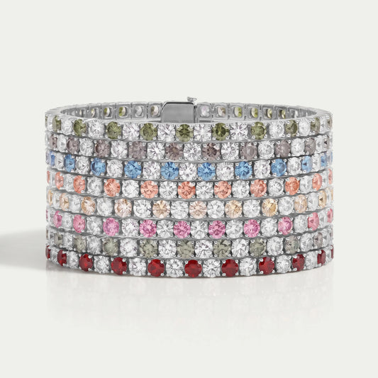 Fancy Colored Round Diamond Tennis Bracelets
