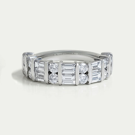 Bar Set Multi Diamond Wedding Band Rings