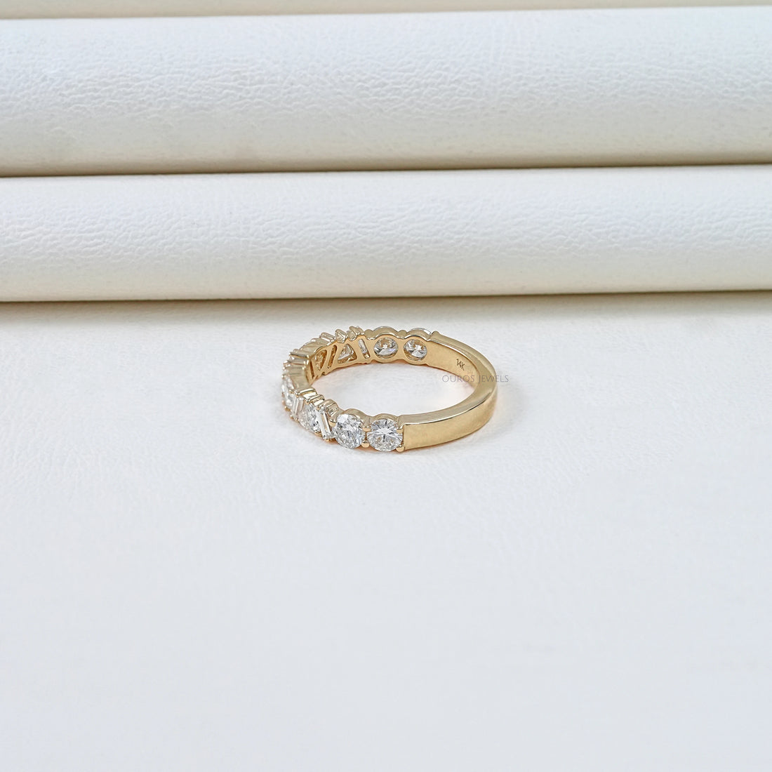 Multi Shape Lab Diamond Wedding Band Ring