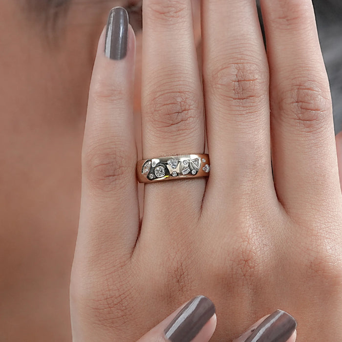 Cushion Cut Hidden Halo Lab Diamond Ring With Flush Set Band 