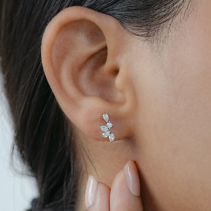 Marquise, Pear and Round Lab Grown Diamond Earrings 