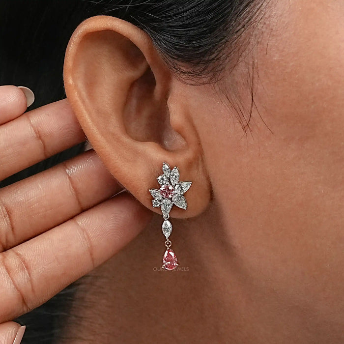 Multi Shape Diamond Drop Earrings