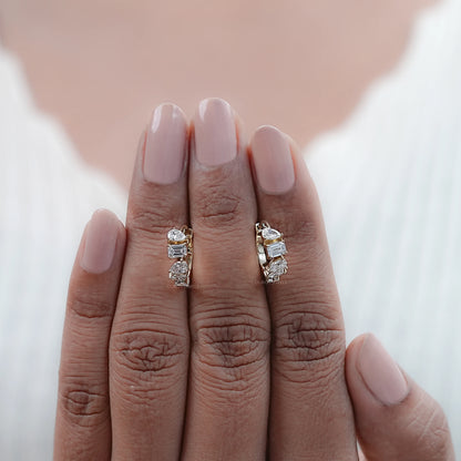 Multi Shape Lab Diamond Hoops Earrings Earring