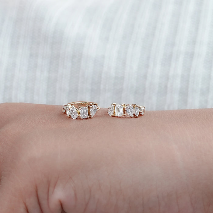 Multi Shape Lab Made Diamond Hoops Earrings