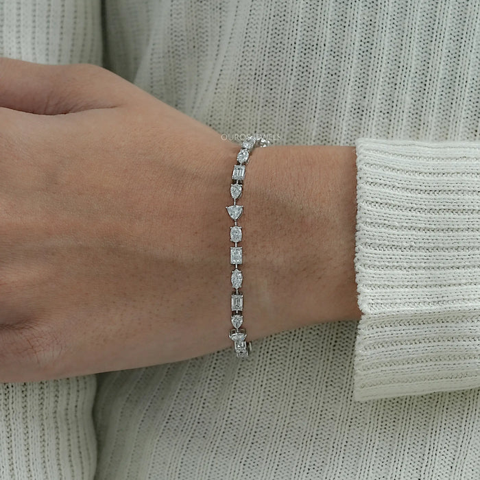 Multi Shape Lab Diamond Linked Bracelet