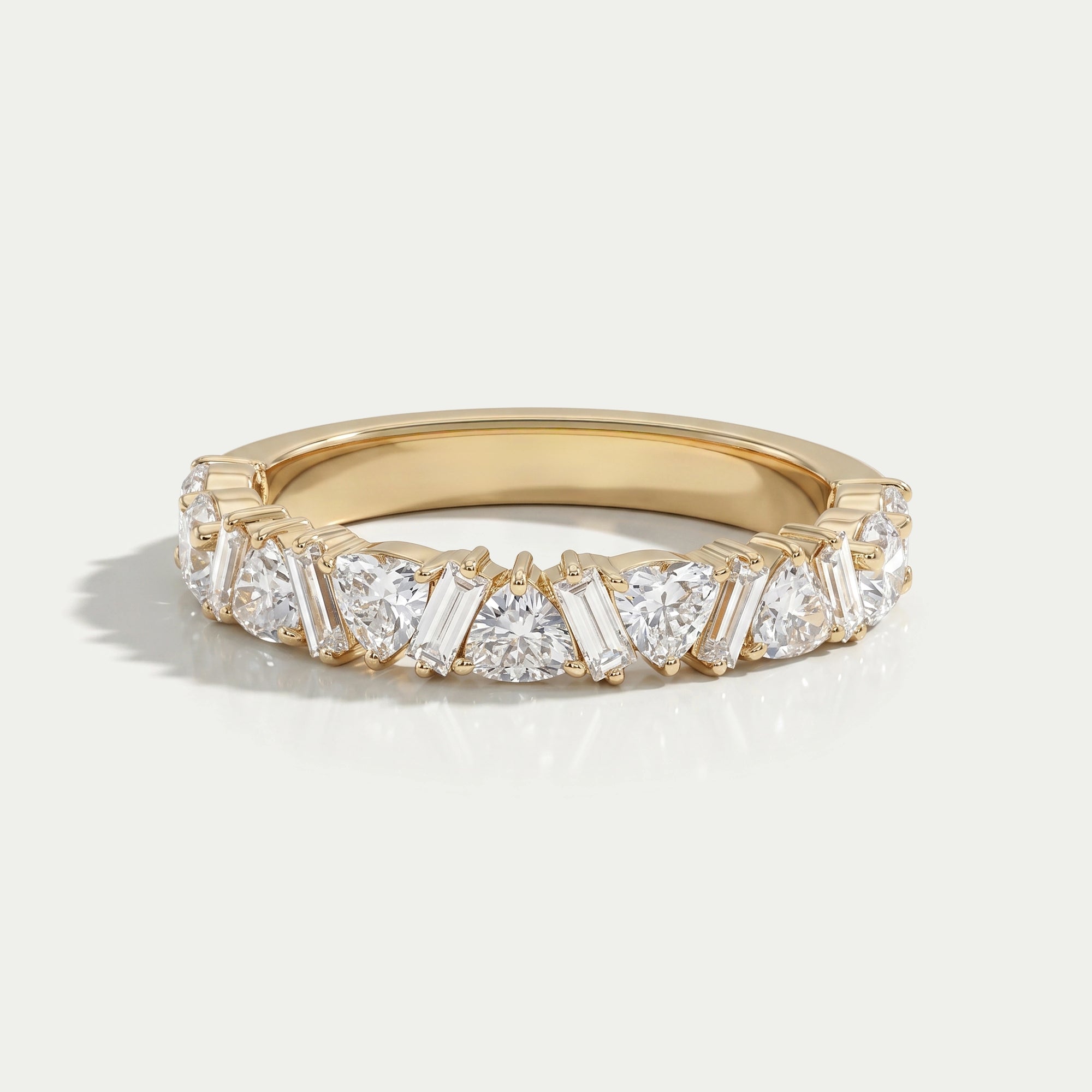 Multi Shape Lab Diamond Wedding Band Ring