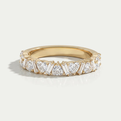 Multi Shape Lab Diamond Wedding Band Ring