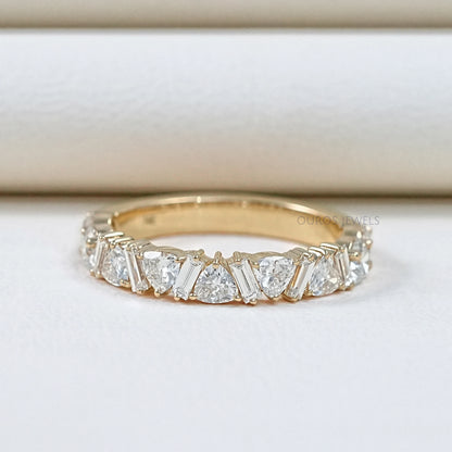 Multi Shape Lab Diamond Wedding Band Ring