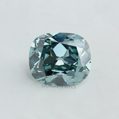 7.16 Carat Fancy Vivid Bluish Green Cushion Cut Lab Diamond Loose