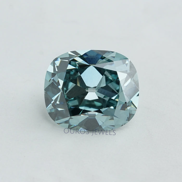 Fancy Vivid Teal Cushion Lab-Grown Diamond