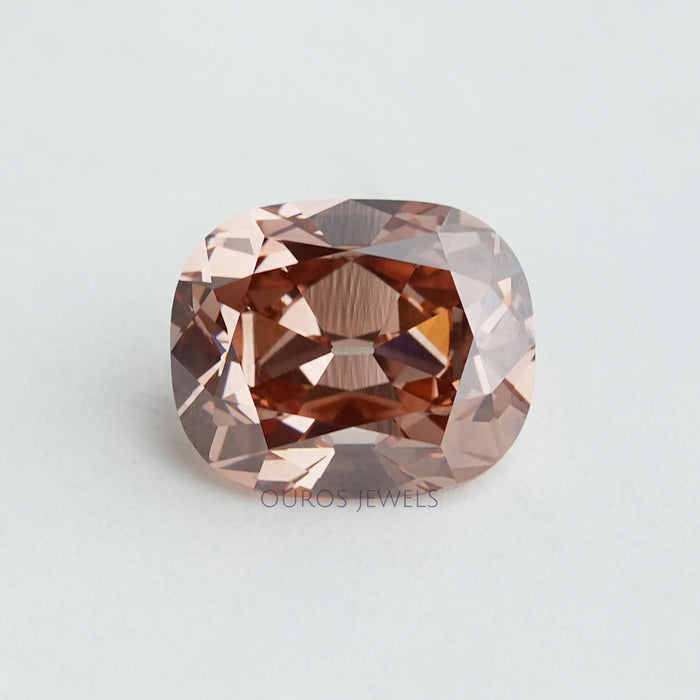 Fancy Pinkish Brown Cushion Lab Made Diamond